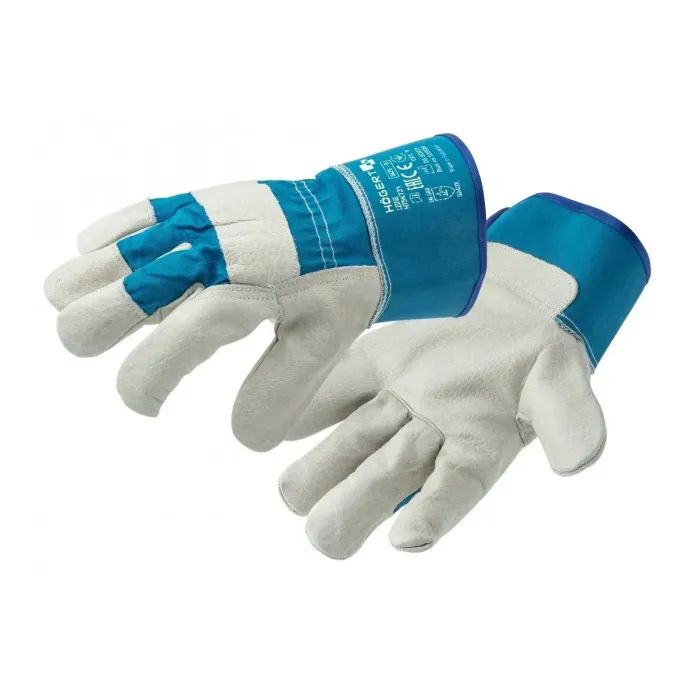 Защитные перчатки Hoegert LEINE Canadian HT5K731-9 кожаные синие, 9 Фото