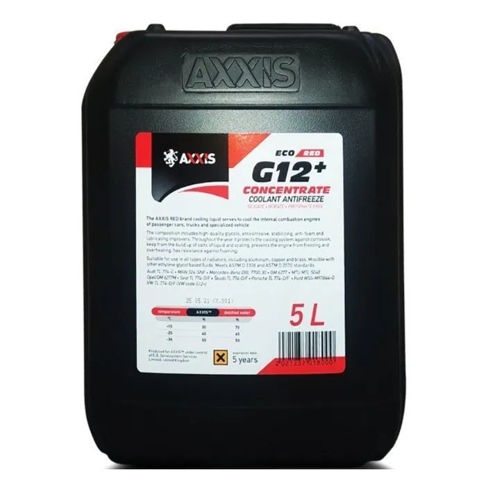 Антифриз AXXIS ECO-80C RED G12+ 5л Фото