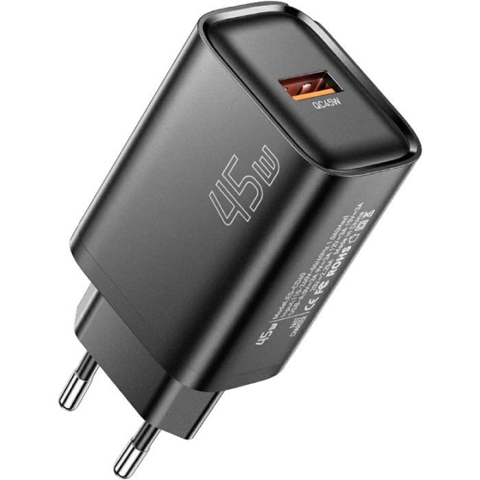 Зарядное устройство Essager USB-A QC3.0 45W black Фото