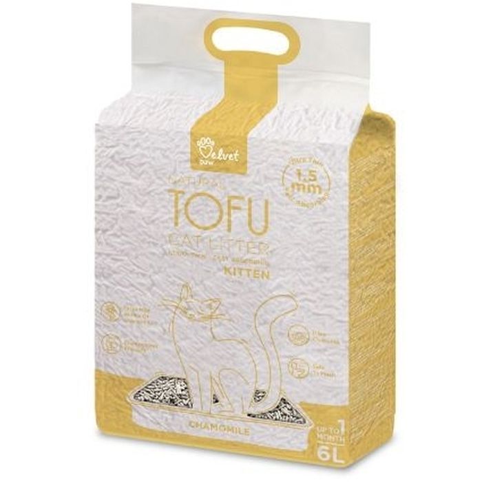 Фото - Котячий наповнювач Наповнювач для туалету Velvet Paw TOFU для кошенят з екстрактом ромашки (1.5 мм) 2.6 кг  TOF46901(TOF46901)